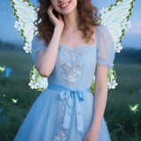 Maxbell Butterfly Wing Lightweight Fairy Wing for Fashion Show Role Playing Carnival Blue