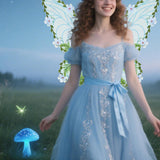 Maxbell Butterfly Wing Lightweight Fairy Wing for Fashion Show Role Playing Carnival Blue