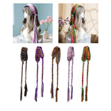 Maxbell Women's Boho Hair Band Cute Head Kerchief for Girls Teens Outdoor Activities dark brown