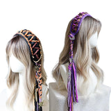 Maxbell Women's Boho Hair Band Cute Head Kerchief for Girls Teens Outdoor Activities dark brown