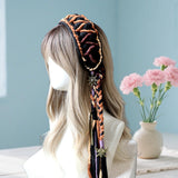 Maxbell Women's Boho Hair Band Cute Head Kerchief for Girls Teens Outdoor Activities dark brown