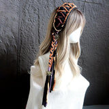 Maxbell Women's Boho Hair Band Cute Head Kerchief for Girls Teens Outdoor Activities dark brown