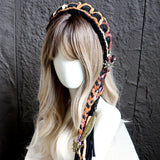 Maxbell Women's Boho Hair Band Cute Head Kerchief for Girls Teens Outdoor Activities dark brown