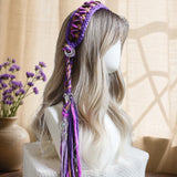 Maxbell Women's Boho Hair Band Cute Head Kerchief for Girls Teens Outdoor Activities purple