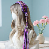 Maxbell Women's Boho Hair Band Cute Head Kerchief for Girls Teens Outdoor Activities purple