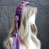 Maxbell Women's Boho Hair Band Cute Head Kerchief for Girls Teens Outdoor Activities purple