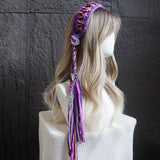 Maxbell Women's Boho Hair Band Cute Head Kerchief for Girls Teens Outdoor Activities purple