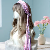 Maxbell Women's Boho Hair Band Cute Head Kerchief for Girls Teens Outdoor Activities light purple