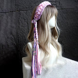 Maxbell Women's Boho Hair Band Cute Head Kerchief for Girls Teens Outdoor Activities light purple