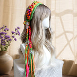 Maxbell Women's Boho Hair Band Cute Head Kerchief for Girls Teens Outdoor Activities green