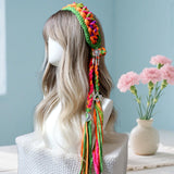 Maxbell Women's Boho Hair Band Cute Head Kerchief for Girls Teens Outdoor Activities green