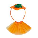 Maxbell Halloween Pumpkin Headband with Tutu Skirt Orange for Costume Party