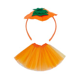 Maxbell Halloween Pumpkin Headband with Tutu Skirt Orange for Costume Party