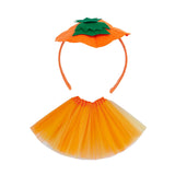Maxbell Halloween Pumpkin Headband with Tutu Skirt Orange for Costume Party