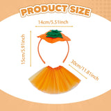 Maxbell Halloween Pumpkin Headband with Tutu Skirt Orange for Costume Party