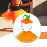 Maxbell Halloween Pumpkin Headband with Tutu Skirt Orange for Costume Party