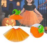 Maxbell Halloween Pumpkin Headband with Tutu Skirt Orange for Costume Party