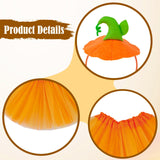 Maxbell Halloween Pumpkin Headband with Tutu Skirt Orange for Costume Party