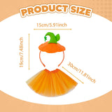 Maxbell Halloween Pumpkin Headband with Tutu Skirt Orange for Costume Party
