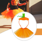 Maxbell Halloween Pumpkin Headband with Tutu Skirt Orange for Costume Party