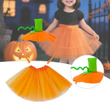 Maxbell Halloween Pumpkin Headband with Tutu Skirt Orange for Costume Party