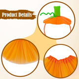Maxbell Halloween Pumpkin Headband with Tutu Skirt Orange for Costume Party