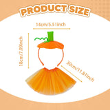 Maxbell Halloween Pumpkin Headband with Tutu Skirt Orange for Costume Party