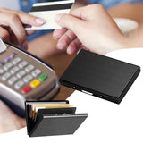 Maxbell RFID Credit Card Holder Carrier Metal Wallet Professional Business Card Case Black