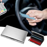 Maxbell RFID Credit Card Holder Carrier Metal Wallet Professional Business Card Case Silver