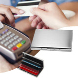 Maxbell RFID Credit Card Holder Carrier Metal Wallet Professional Business Card Case Silver