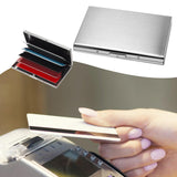 Maxbell RFID Credit Card Holder Carrier Metal Wallet Professional Business Card Case Silver