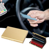Maxbell RFID Credit Card Holder Carrier Metal Wallet Professional Business Card Case Gold