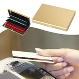 Maxbell RFID Credit Card Holder Carrier Metal Wallet Professional Business Card Case Gold