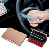 Maxbell RFID Credit Card Holder Carrier Metal Wallet Professional Business Card Case Rose Gold