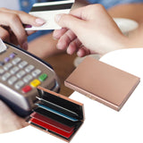 Maxbell RFID Credit Card Holder Carrier Metal Wallet Professional Business Card Case Rose Gold