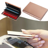 Maxbell RFID Credit Card Holder Carrier Metal Wallet Professional Business Card Case Rose Gold