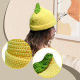 Maxbell Beanie for Women Handmade Comfortable Anime Casual Trendy Cute Fruit Hat Yellow Lemon Hat