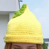 Maxbell Beanie for Women Handmade Comfortable Anime Casual Trendy Cute Fruit Hat Yellow Lemon Hat