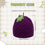 Maxbell Beanie for Women Handmade Comfortable Anime Casual Trendy Cute Fruit Hat Purple Grape Hat
