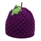 Maxbell Beanie for Women Handmade Comfortable Anime Casual Trendy Cute Fruit Hat Purple Grape Hat