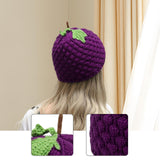 Maxbell Beanie for Women Handmade Comfortable Anime Casual Trendy Cute Fruit Hat Purple Grape Hat