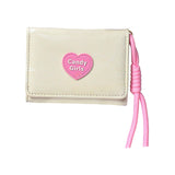 Maxbell Short Purse Creative Storage Case Portable Wallet for Traveling Party Dating Beige