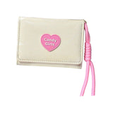 Maxbell Short Purse Creative Storage Case Portable Wallet for Traveling Party Dating Beige