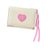 Maxbell Short Purse Creative Storage Case Portable Wallet for Traveling Party Dating Beige