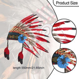 Maxbell Native American Indian Headdress Costume Accessories for Masquerade Carnival Red