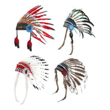 Maxbell Native American Indian Headdress Costume Accessories for Masquerade Carnival Red