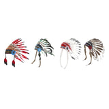 Maxbell Native American Indian Headdress Costume Accessories for Masquerade Carnival Red