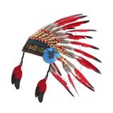 Maxbell Native American Indian Headdress Costume Accessories for Masquerade Carnival Red