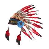 Maxbell Native American Indian Headdress Costume Accessories for Masquerade Carnival Red