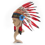 Maxbell Native American Indian Headdress Costume Accessories for Masquerade Carnival Red